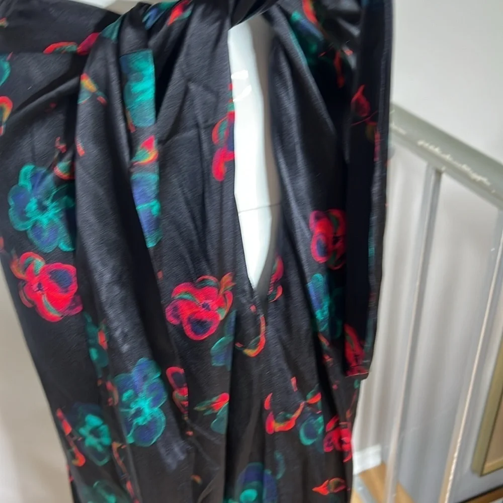 Ganni Sz 32 / US 0 Floral Print 100%Silk Pull On Tie Front Skirt - New with Tags